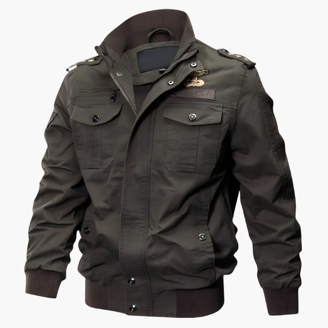 1_187d9a00-8e01-41f6-9a76-f63c6b3e7baf.png Men's Bomber Jacket with Zipper and Flap Pockets - Image 1