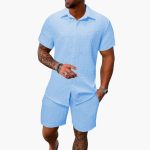 Men's Two-Piece Set Made of Cotton Blend with Jacquard Structure - Image 5