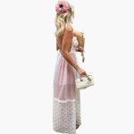 Patchwork Maxi Dress - Women's Summer Dress with Spaghetti Straps - Image 5