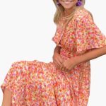 Floral Wrap Maxi Dress - for Women with V-Neck - Image 4