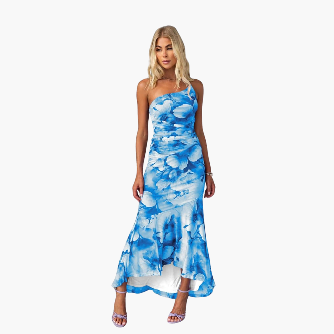 1_21066920-f011-4280-963a-3ba1ad8dd793.png One Shoulder Floral Dress for Women - Elegant Summer Dress - Image 1