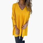 Modern, loose-fitting V-neck sweater for women - Image 6