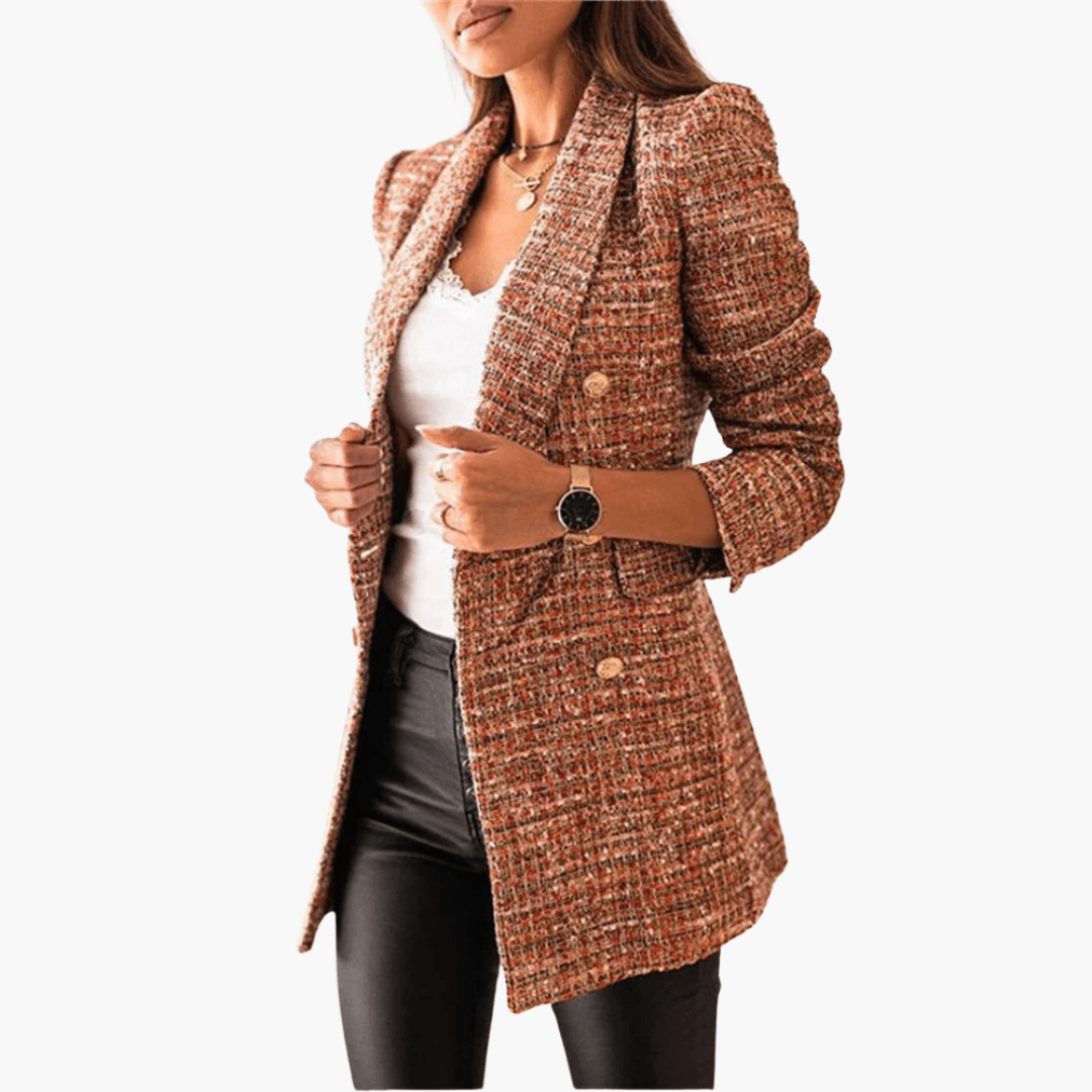 1_234b2b92-4bf7-4296-bae2-5c025296e28e.png Tweed Blazer with Buttons for Women – Elegant & Modern - Image 1