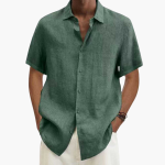 Men's Casual Shirt - Short Sleeve with Button Placket, Summer Style