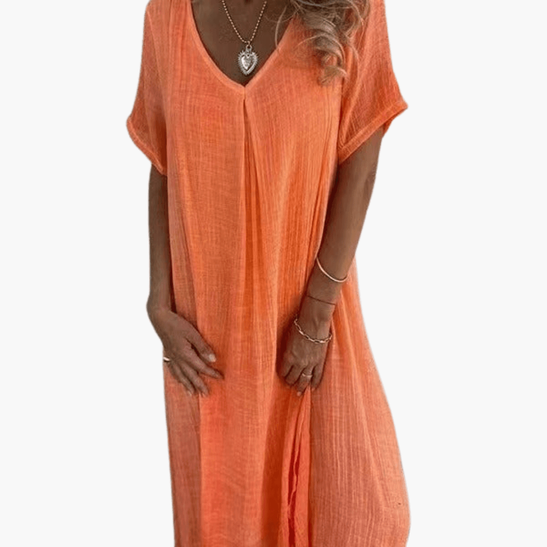 1_26c8f659-84ac-4257-8622-382852bfb053.png Women's V-Neck Summer Dress - Loose and Comfortable - Image 1