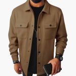 Men's shirt with button placket, chest pockets, and long sleeves - Image 9