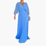 Elegant Dress – Women's Maxi Length Wedding Guest Dress - Image 4