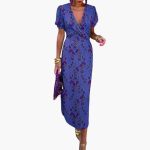 Women's Floral Wrap Dress – Summer Dress with V-Neck - Image 11