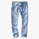 Men's Summer Pants with Elastic Waistband and Drawstring