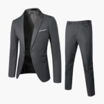 Men's Summer Suit Two-Piece with Lapel and Flat Front Trousers - Image 5