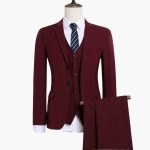 Men's Three-Piece Suit with Button Placket and Long Sleeves - Image 4