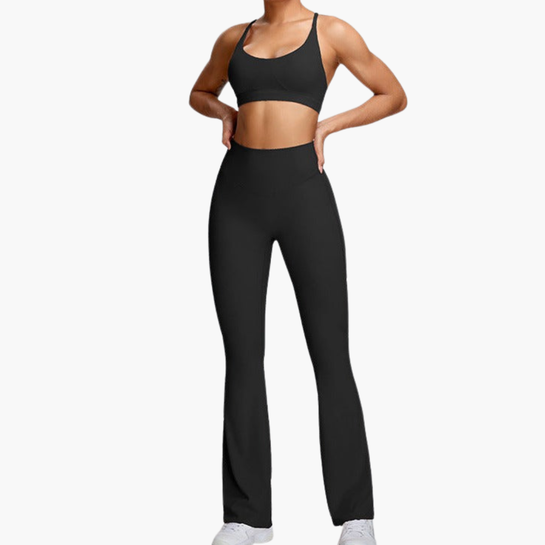 1_363418cd-df81-4da1-a13a-e4d6054b85ef.png Black High-Waist Yoga Pants - Women's Comfort with Tummy Control - Image 1