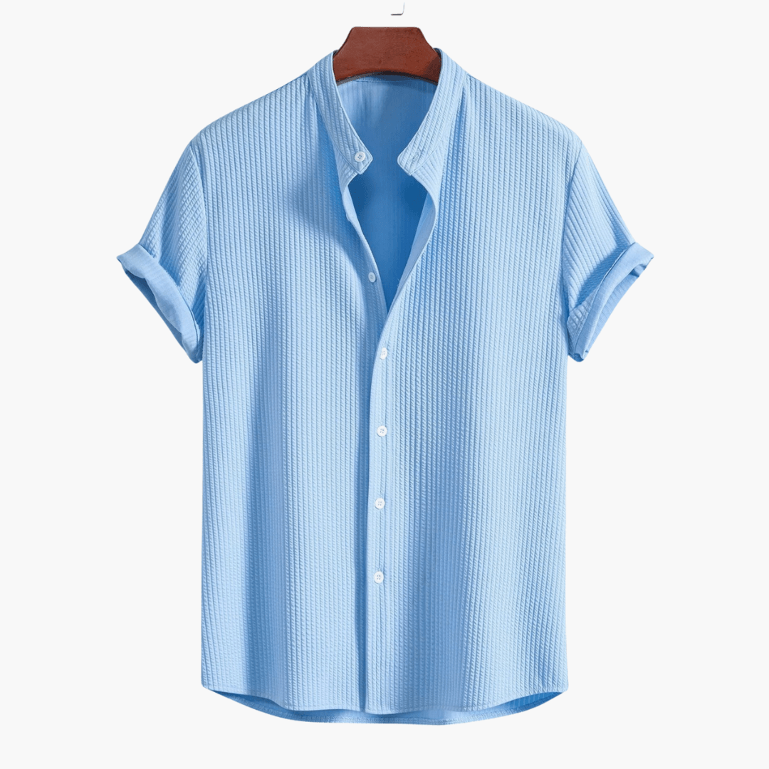 1_3637e6c3-5afb-4ef3-8c2e-d6341a7c6bcc.png Men's Shirt with Stand-Up Collar – Casual & Comfortable for Summer - Image 1