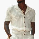 Men's Summer Set made of Knit with Polo Shirt and Shorts - Image 2