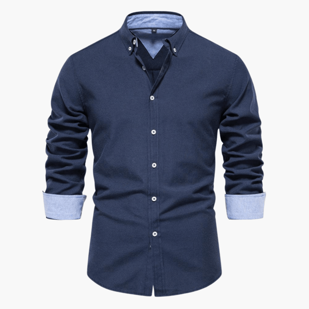 1_37ff263d-3641-4447-8ce7-90af6f060251.png Comfortable Men's Slim Fit Shirt – Elegant Casual Style - Image 1