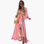 Colorful Summer Dress - Women's Maxi Dress with Floral Print
