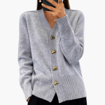 Women’s Cardigan with Heart Buttons - Image 2