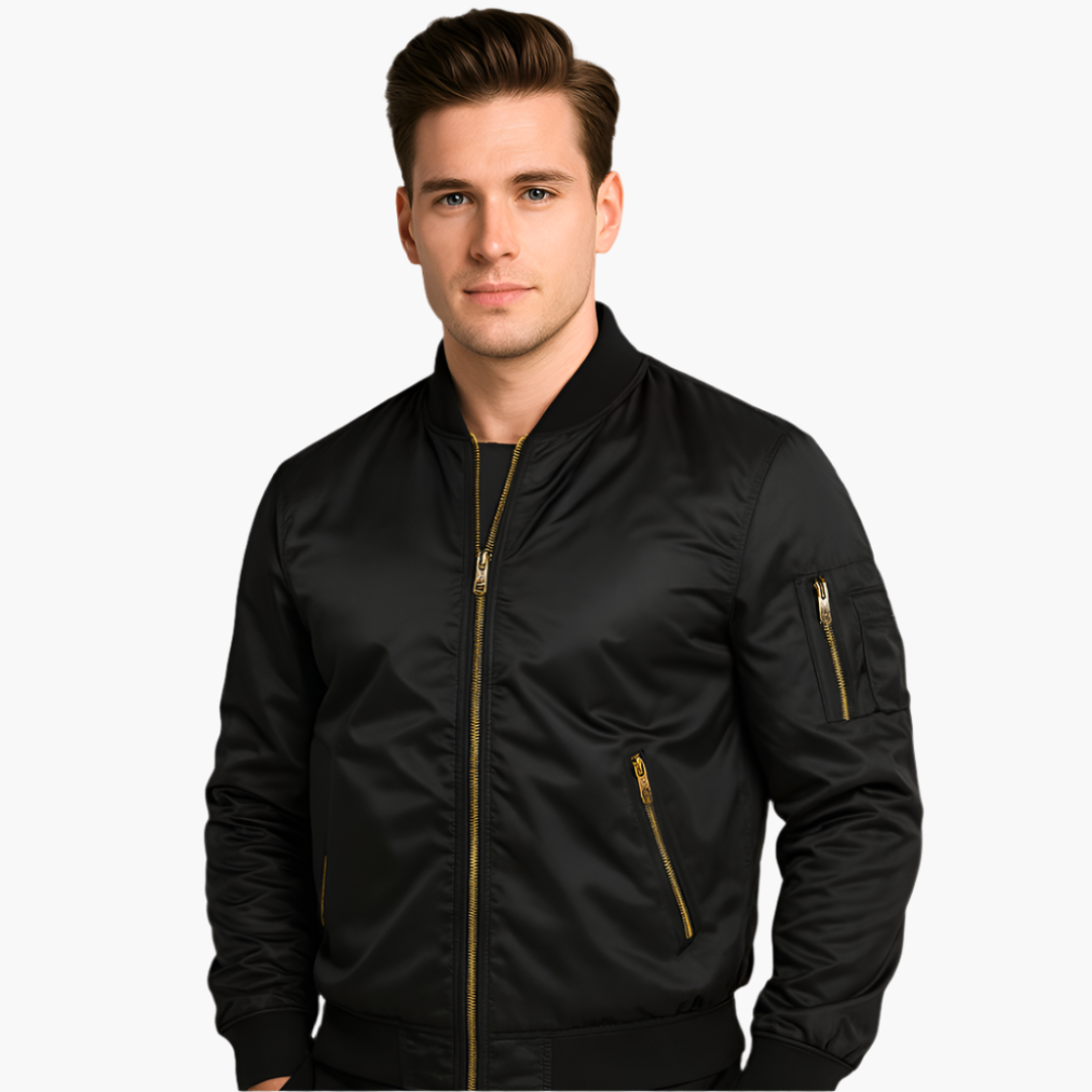 1_3f0a4c57-c3ba-489c-8819-e46f8d07e455.png Men's Flight Jacket with Ribbed Collar - Image 1