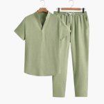 Men's Tracksuit with V-Neck and Drawstring Pants - Image 2