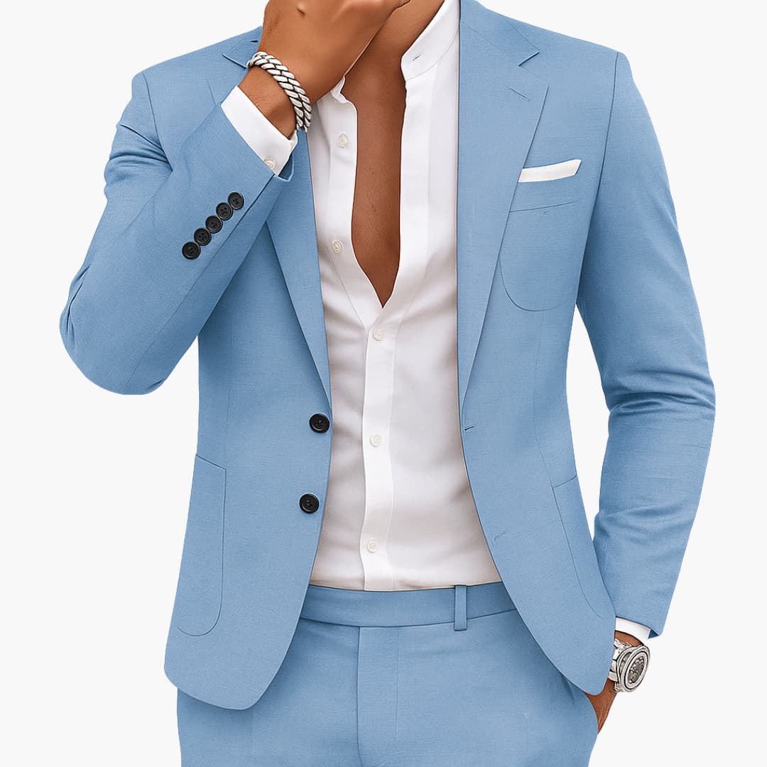 1_47_cc9d998f-d6c6-4cd4-9635-409894088874.jpg Men's Suit Set with Blazer and Trousers for All Seasons - Image 1