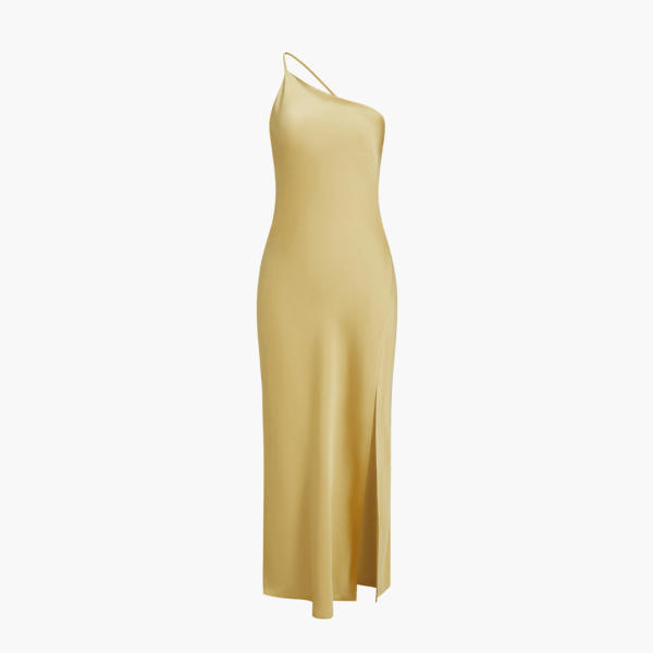 Satin Slip Dress for Women with Slit – Elegant Evening Dress