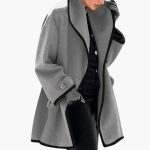 Women's Winter Coat with Wide Collar and Contrast Trim - Image 5