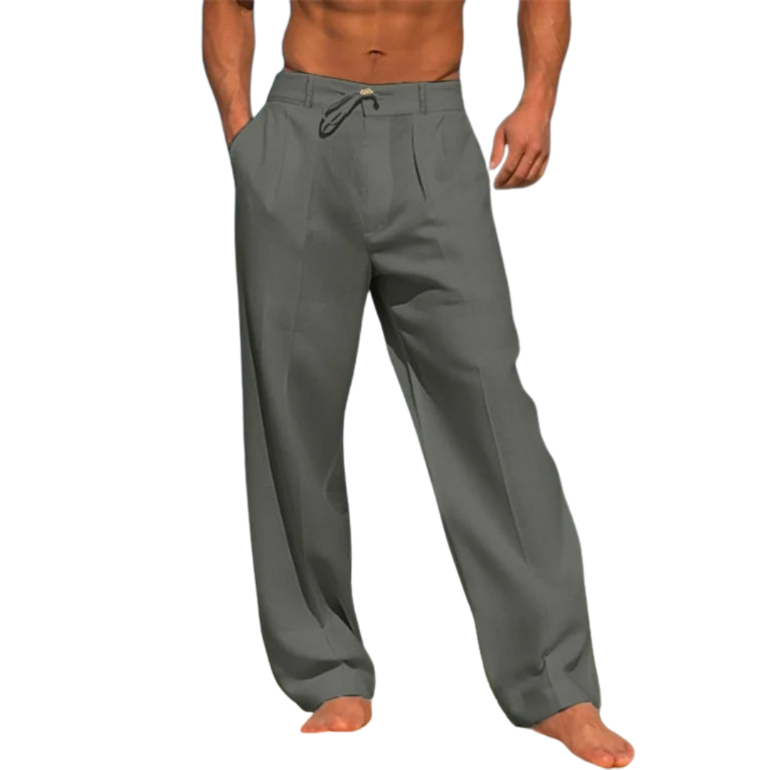 1_5019c0a4-daf2-4a20-892b-937de9501b35.png Men's Casual Pants with Drawstring Waist and Side Pockets - Image 1