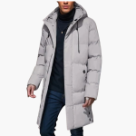 Men's Parka Jacket with Hood and Front Zipper - Image 12