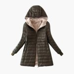 Women's Winter Jacket with Hood and Zipper - Image 4