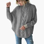 Women's Sweater with Turtleneck and Cable Knit Pattern - Image 4