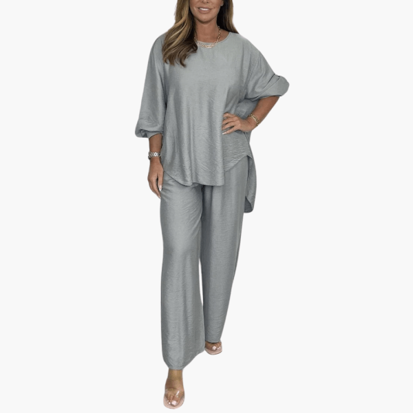 Loungewear Set for Women – Wide Pants & Loose Blouse