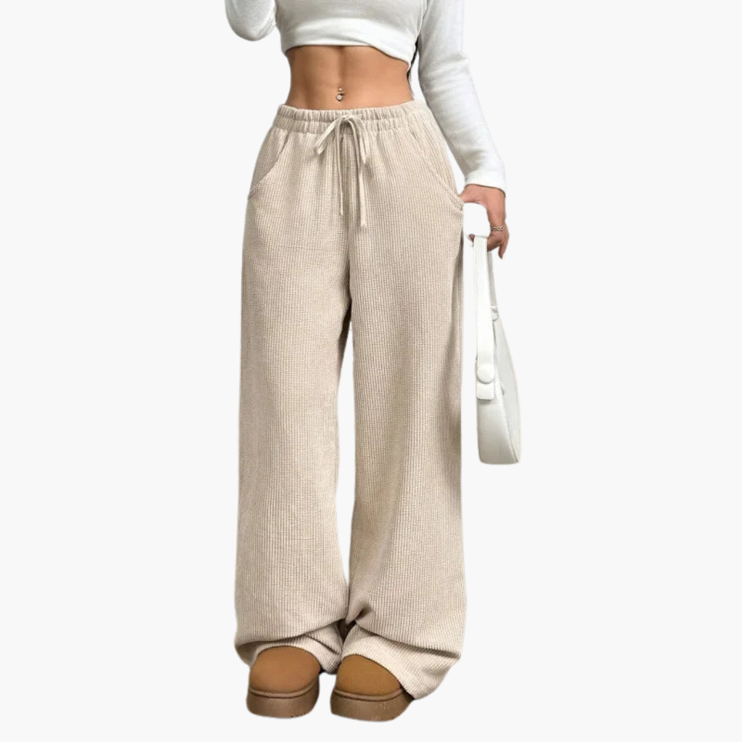 1_5e2a735e-820c-4eb4-b7cf-c55495a1207d.png Women's Corduroy Trousers with High Waist and Wide Legs - Image 1