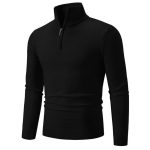 Men’s Sweater with Half-Zip Neckline and Ribbed Hem - Image 5