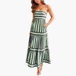 Maxi Dress for Women - Striped Summer Dress with Straps - Image 5