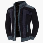 Men's Zip-Up Cardigan with Ribbed Cuffs - Image 6