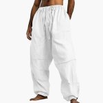 Men's Summer Pants with Wide Leg and Drawstring - Image 3