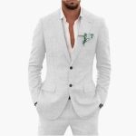 Men's Summer Suit with Lapel and Tailored Fit - Image 2