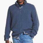 Men’s Ribbed Knit Pullover with Half-Zip Neckline - Image 3