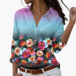 Flower Colorblock Blouse for Women - Stylish & Comfortable - Image 6