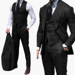 Men's three-piece suit with jacket, vest, and trousers for everyday use - Image 2