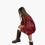 Women's Oversized Jacket with Long Sleeves and Contrast Stitching - Image 5