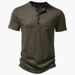 Comfortable Henley Shirt for Men – Short-Sleeved & Summery