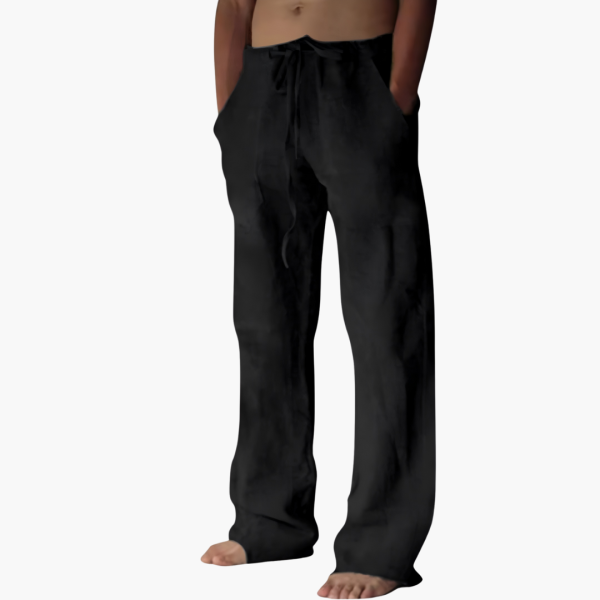 Men's Linen Casual Pants with Drawstring for Summer