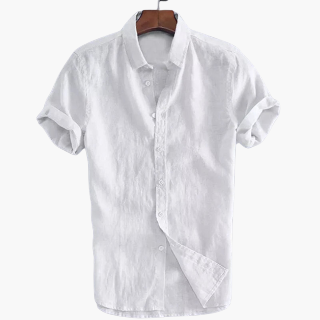 1_71c4cdb6-f7e1-4f9b-b8d0-c38cc15d2588.png Casual White Shirt for Men – Short Sleeve & Stylish - Image 1