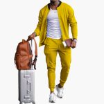 Men's Leisure Suit with Zipper Jacket and Jogging Pants - Image 7