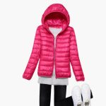 Women’s Down Jacket with Hood and Zipper - Image 16