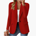 Women’s Blazer with Notched Lapel and Button Front - Image 3