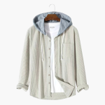 Men's Hooded Jacket with Button Closure