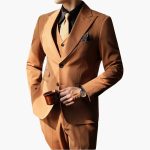 Men's Three-Piece Suit with Vest and Slim Fit Cut - Image 6
