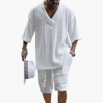 Airy Two-Piece Summer Set with Shirt and Shorts for Men